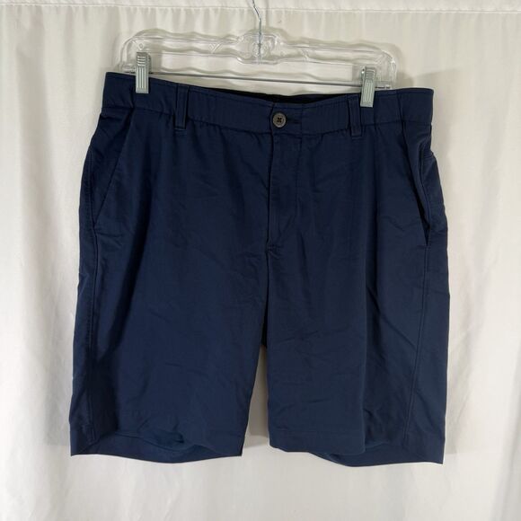 Under Armour Shorts Men's 34 Blue Golf Flat Front Heatgear Pockets - Picture 1 of 9